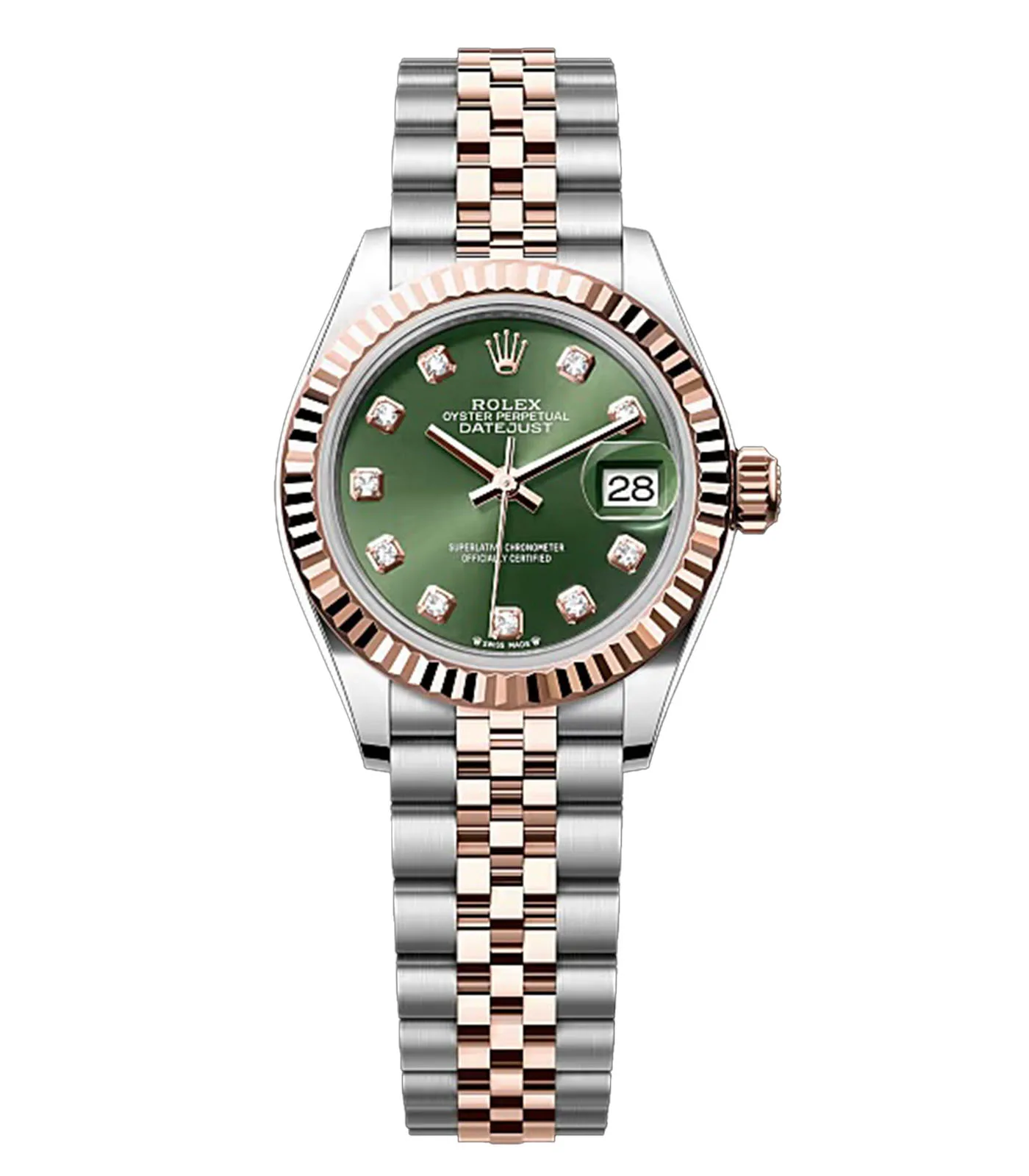 Datejust green and gold rose